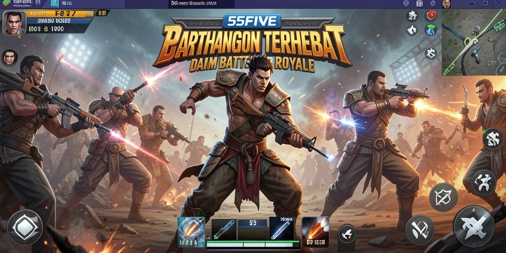 Gameplay intens dan seru dalam pertarungan Battle Royale 55FIVE.