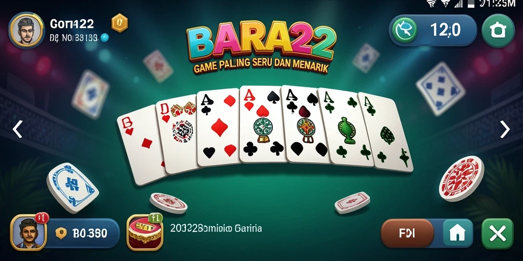 Screenshot gameplay seru BARA22 menunjukkan interaksi pemain Domino.