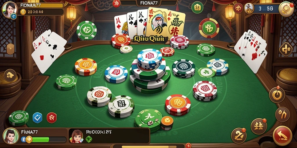 Tampilan gameplay seru QiuQiu di FIONA77.