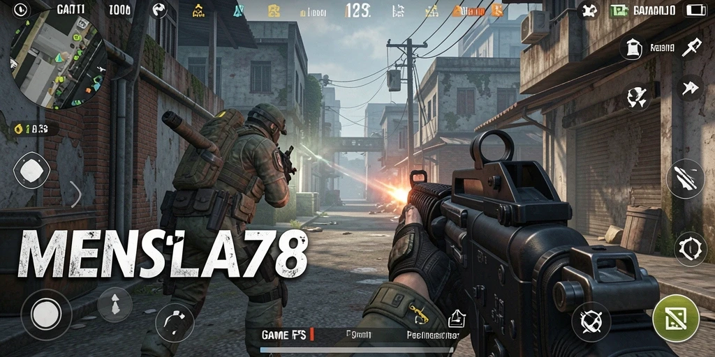 Screenshot utama MENYALA78 menampilkan momen aksi intens dalam game FPS.