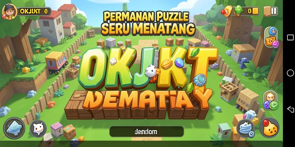 Screenshot menunjukkan gameplay seru dalam OKJKT, menantang pemain dengan puzzle yang menarik.
