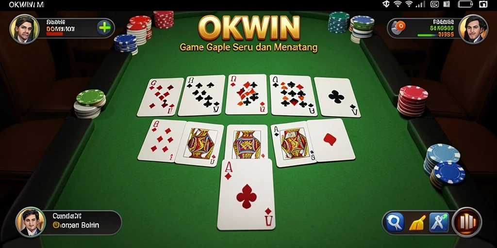 Tampilan gameplay Gaple yang seru di OKWIN.