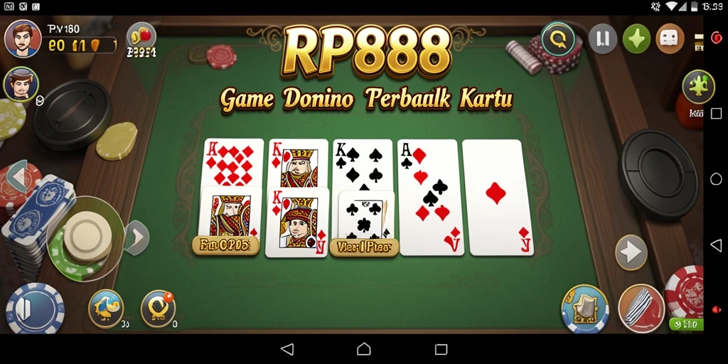 Screenshot utama RP888 menampilkan gameplay seru permainan Domino.