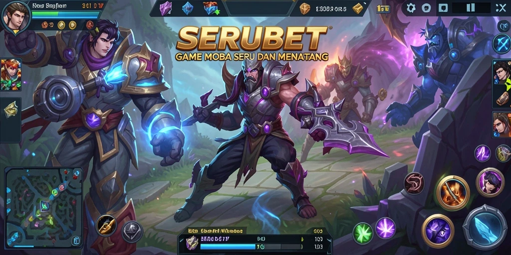 Screenshot SERUBET menampilkan aksi seru dalam pertempuran MOBA.