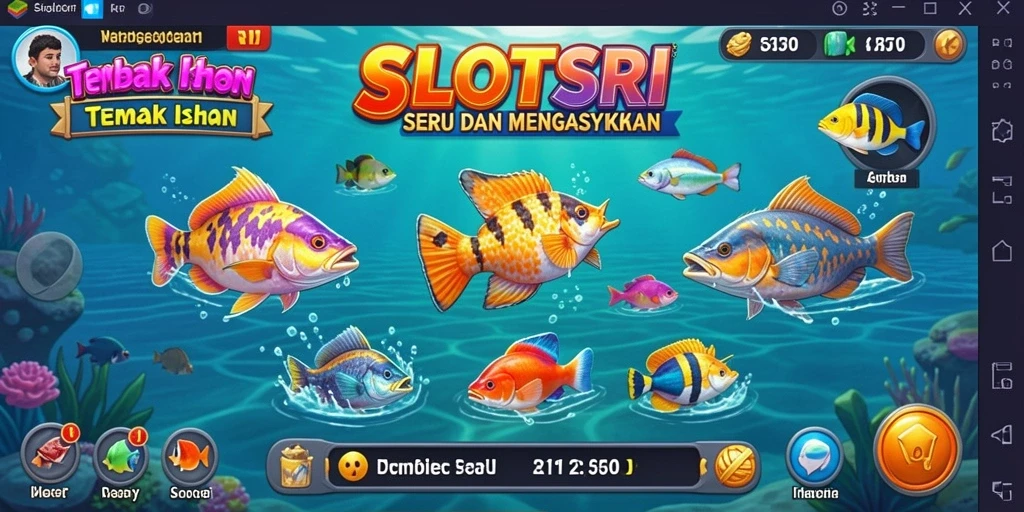 Tampilan gameplay SLOTSRI yang menampilkan keseruan Tembak Ikan.