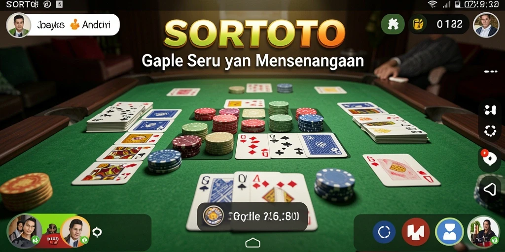 Tampilan screenshot SORTOTO menampilkan pemain yang sedang asyik bermain Gaple.