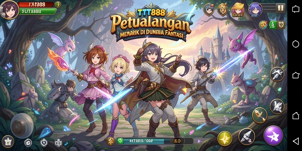 Screenshot utama TTT888 menampilkan momen epik dalam pertempuran Anime.