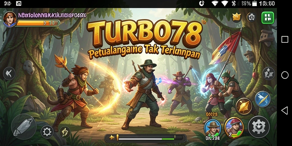 Tampilan aksi seru dalam permainan TURBO78 yang penuh petualangan.