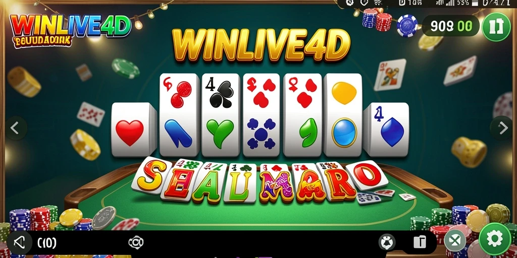 Tampilan gameplay seru dalam WINLIVE4D permainan Domino.
