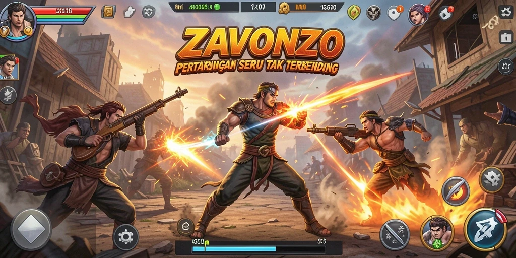 Screenshot aksi pertarungan hebat di ZAVONZO.