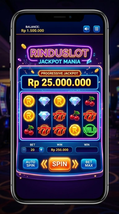 Tampilan antarmuka pengguna rinduslot yang menarik dan sederhana.